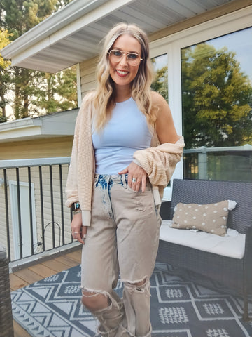 Waffle Knit Cardigan