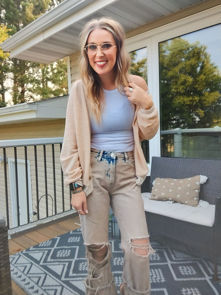 Waffle Knit Cardigan