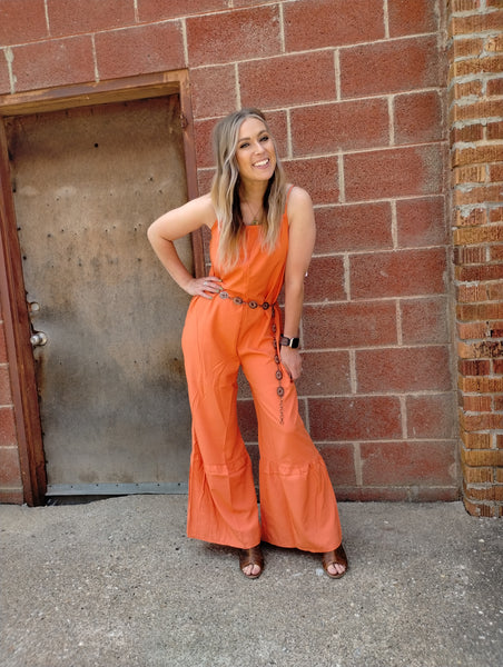 Orange wide leg Jumpsuit